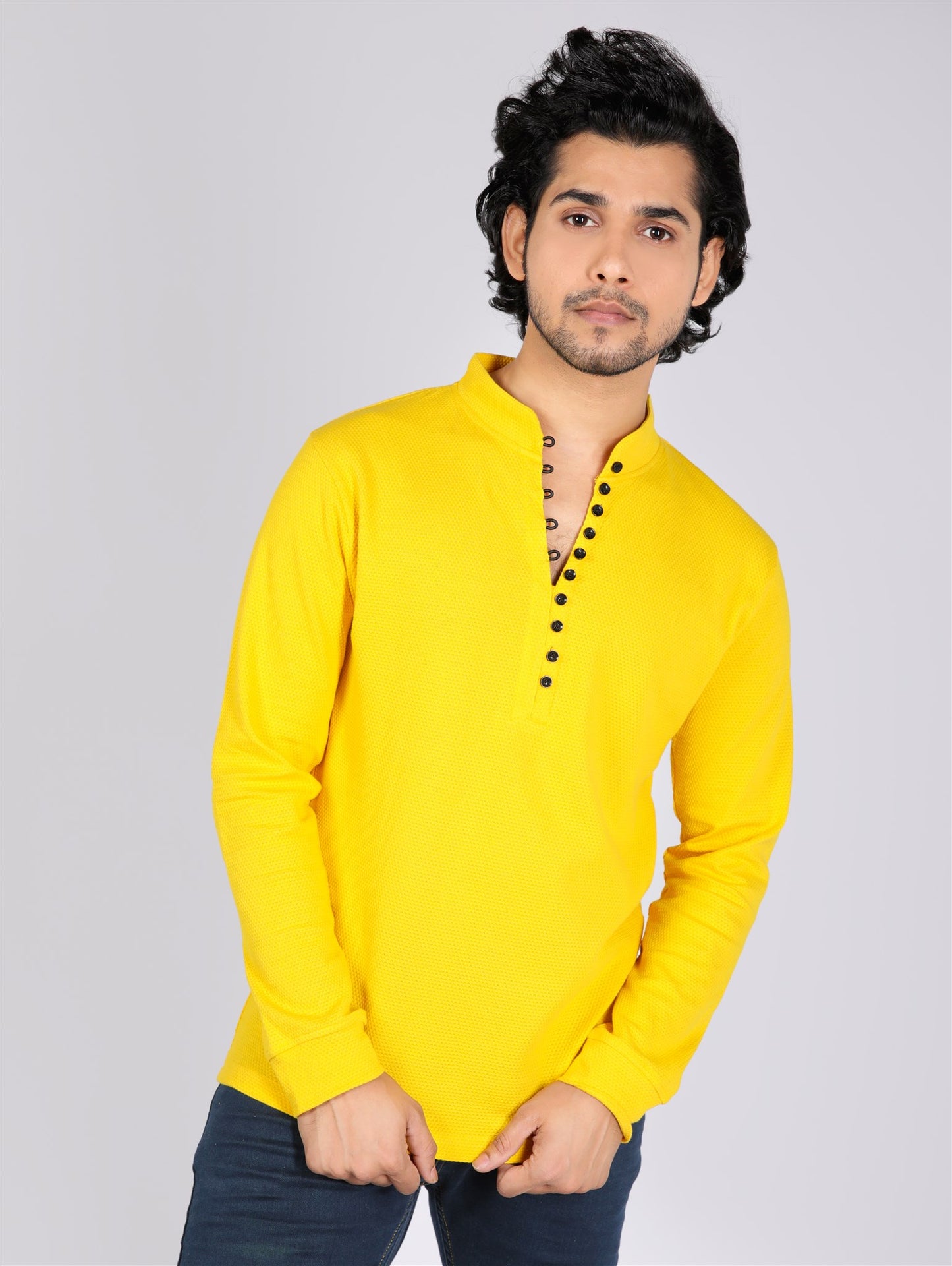 Fostino Popcorn Yellow Full Sleeves T-Shirt - Fostino - T-Shirts