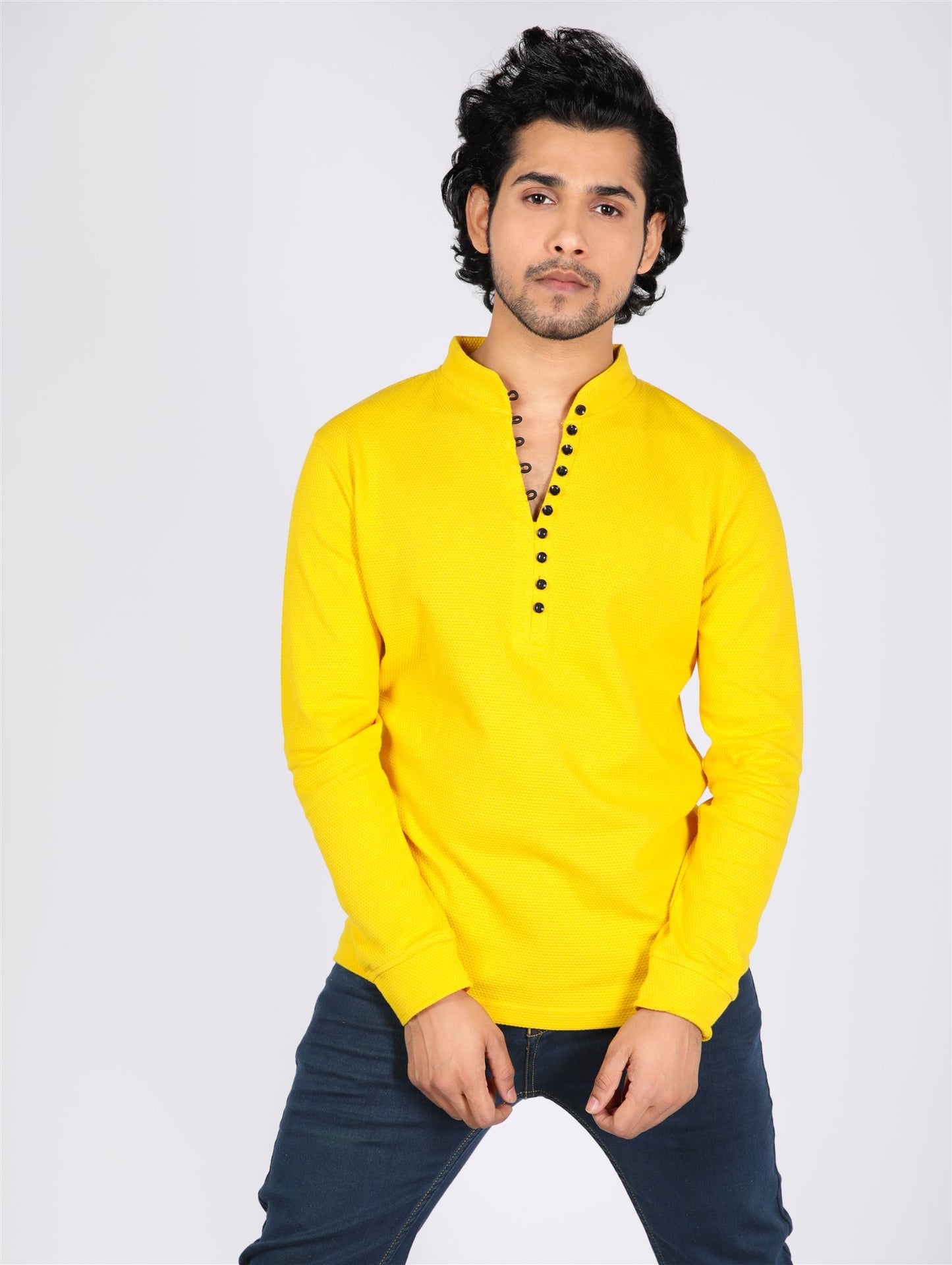 Fostino Popcorn Yellow Full Sleeves T-Shirt - Fostino - T-Shirts