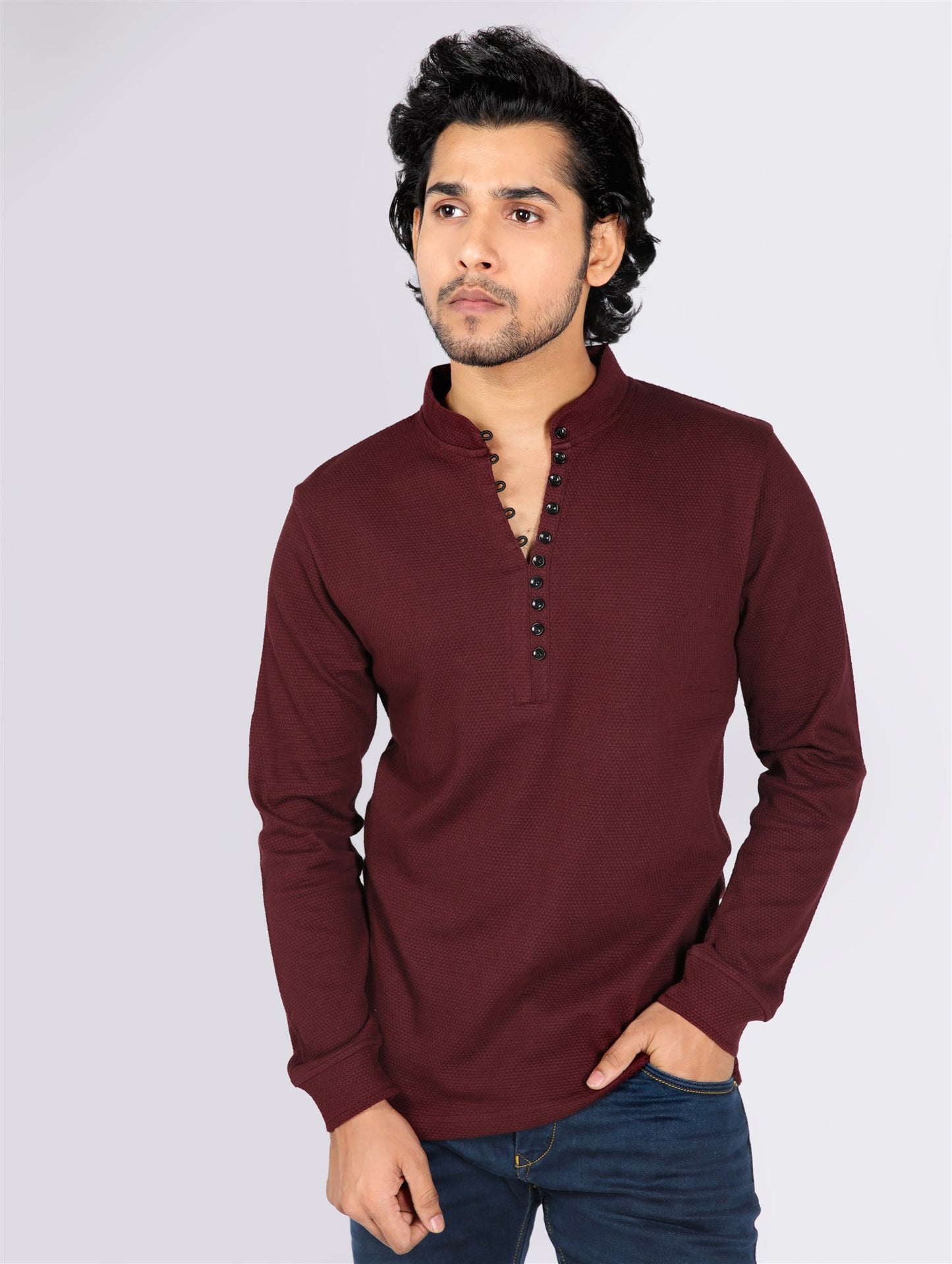 Fostino Popcorn Maroon Full Sleeves T-Shirt - Fostino - T-Shirts