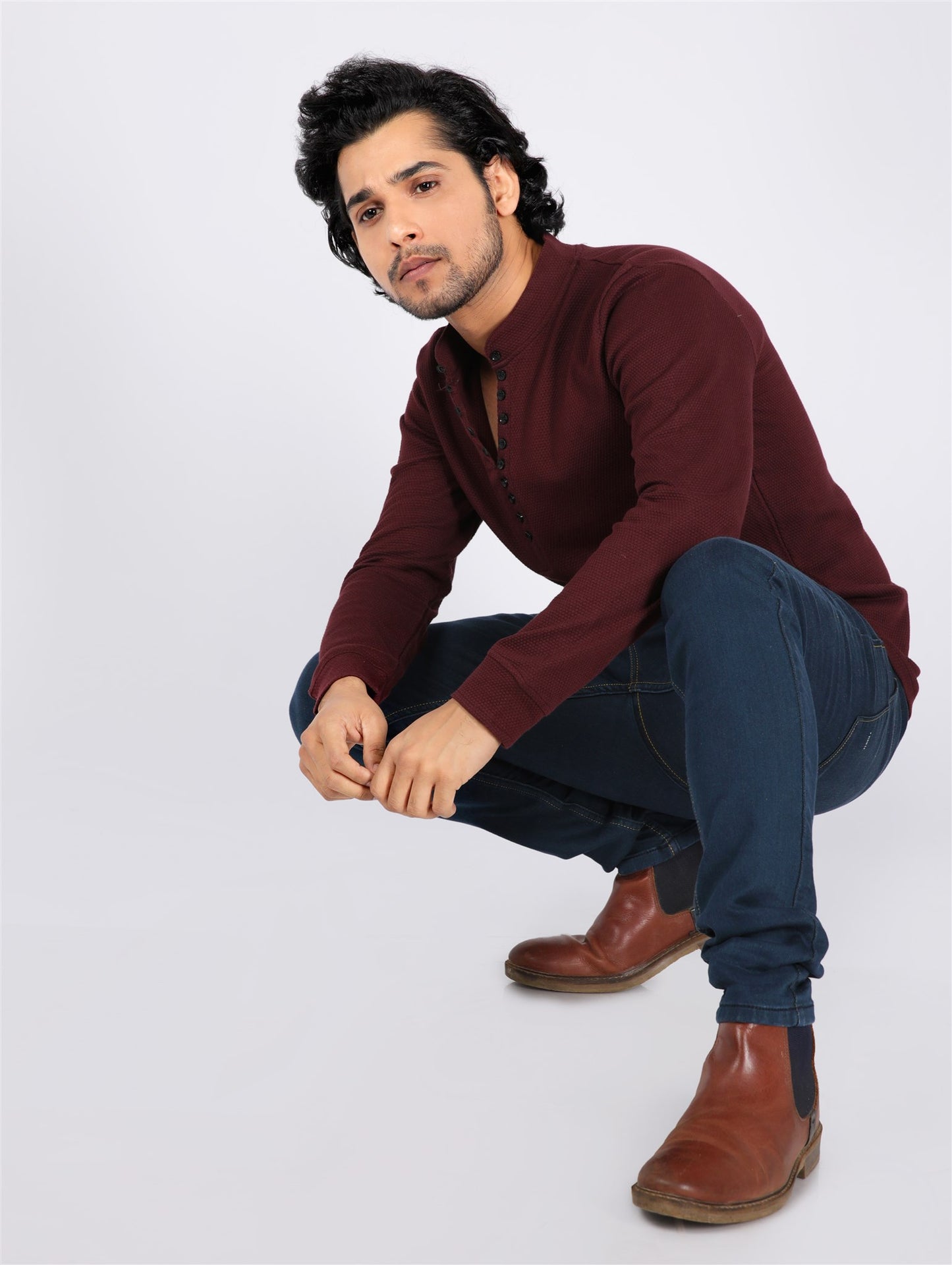 Fostino Popcorn Maroon Full Sleeves T-Shirt - Fostino - T-Shirts