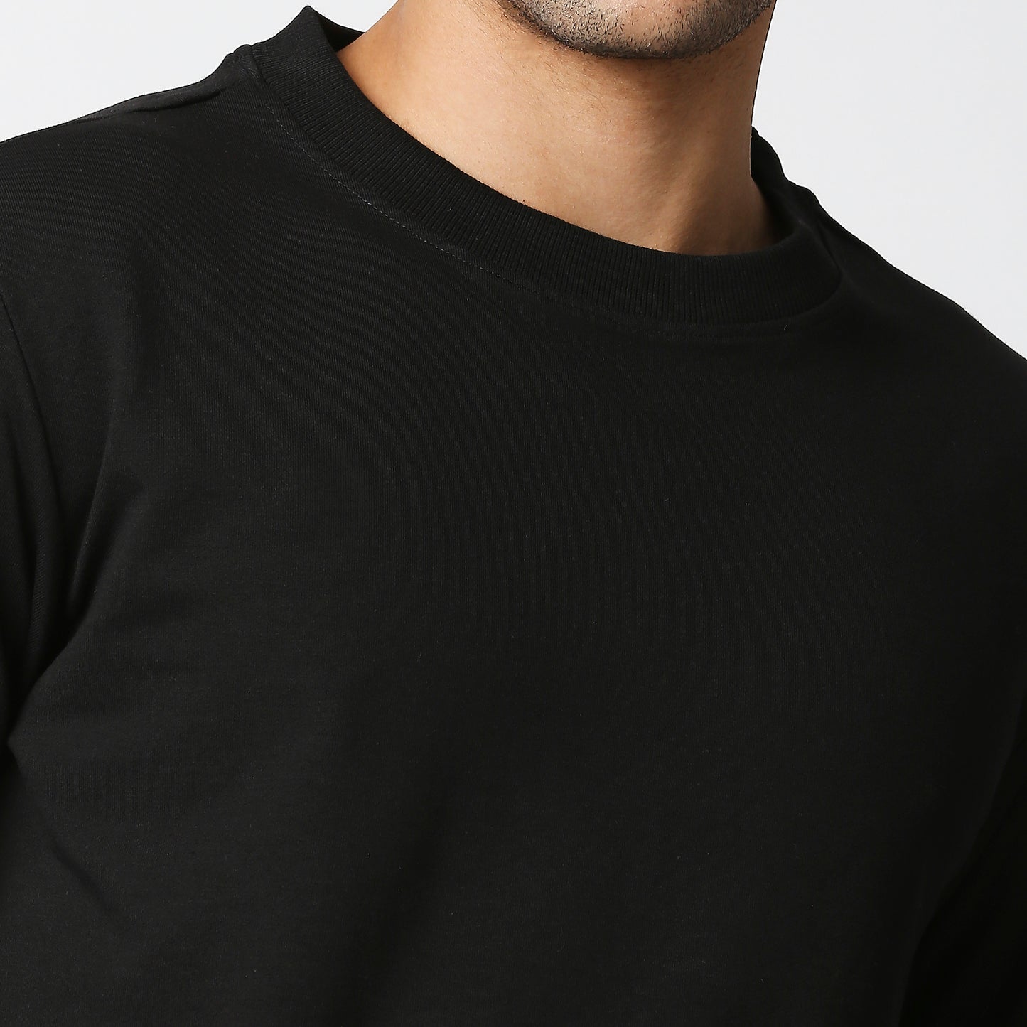 Fostino Vintage Black Plain Full Sleeves Tshirt - Fostino Shirts & Tops