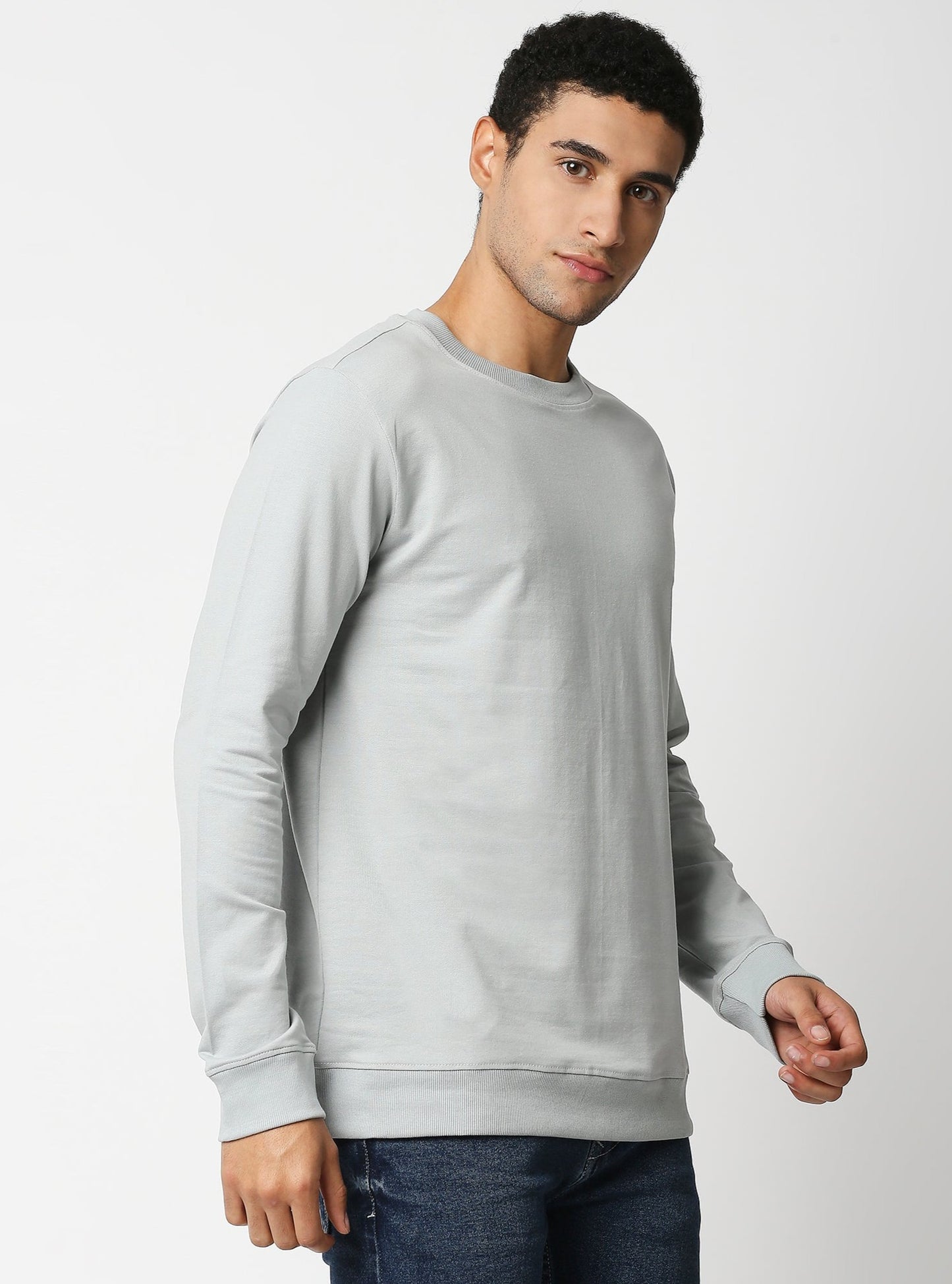 Fostino Vintage Grey Plain Full Sleeves Tshirt - Fostino Shirts & Tops