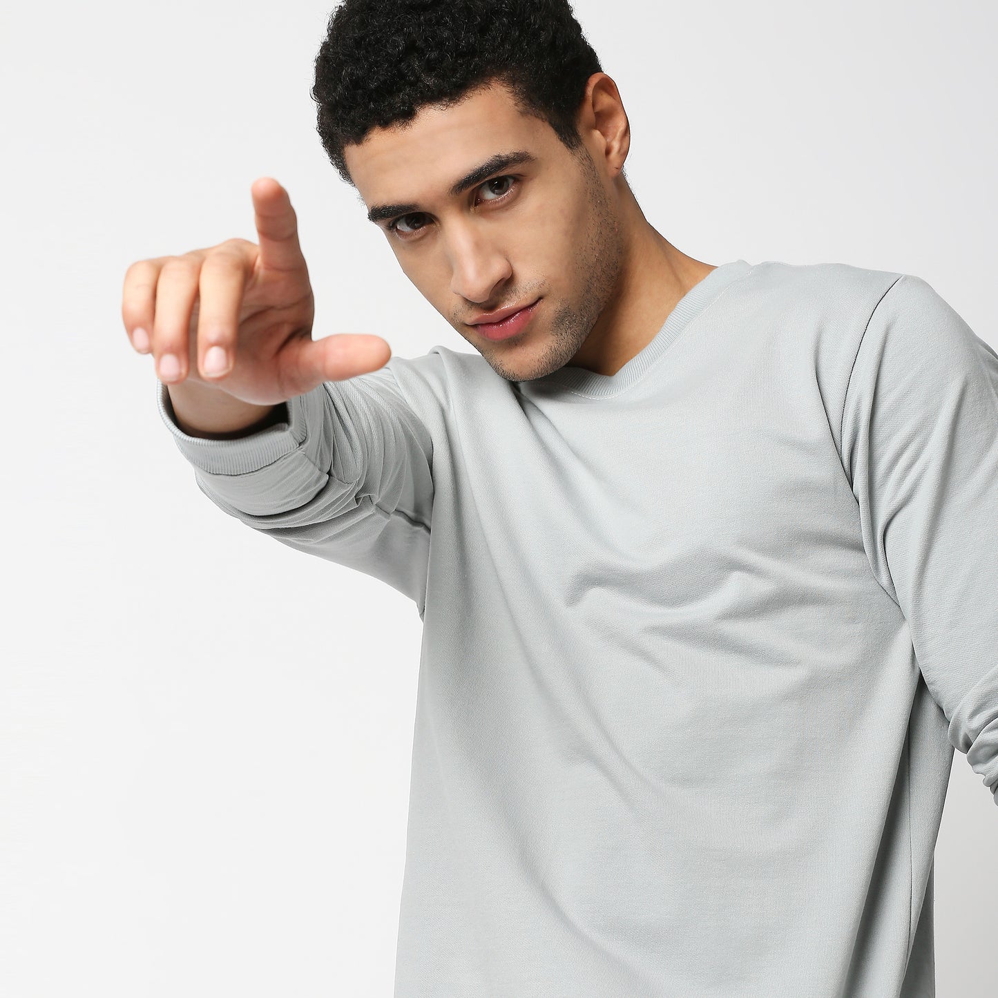 Fostino Vintage Grey Plain Full Sleeves Tshirt - Fostino Shirts & Tops