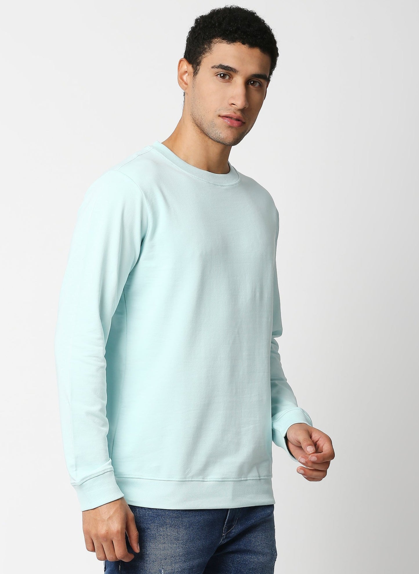 Fostino Vintage Sky Blue Plain Full Sleeves Tshirt - Fostino Shirts & Tops