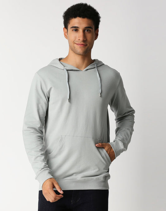 Fostino Hoodie Grey Plain Full Sleeves - Fostino Hoodies