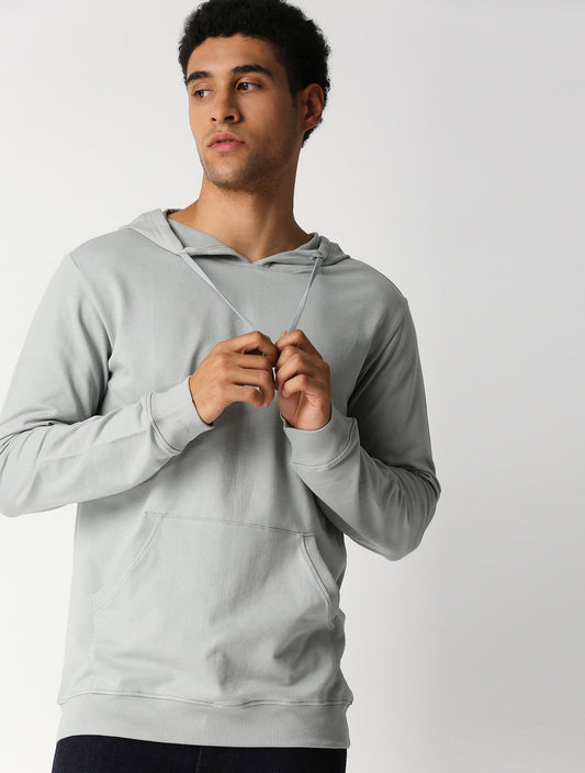 Fostino Hoodie Grey Plain Full Sleeves - Fostino Hoodies