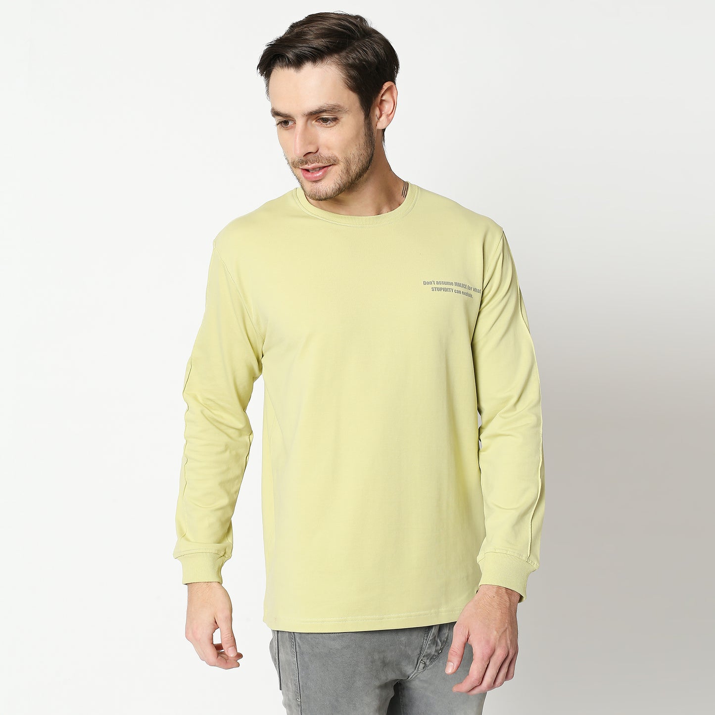 Fostino Sea Yellow Pullover Full Sleeves T-Shirt - Fostino - T-Shirts