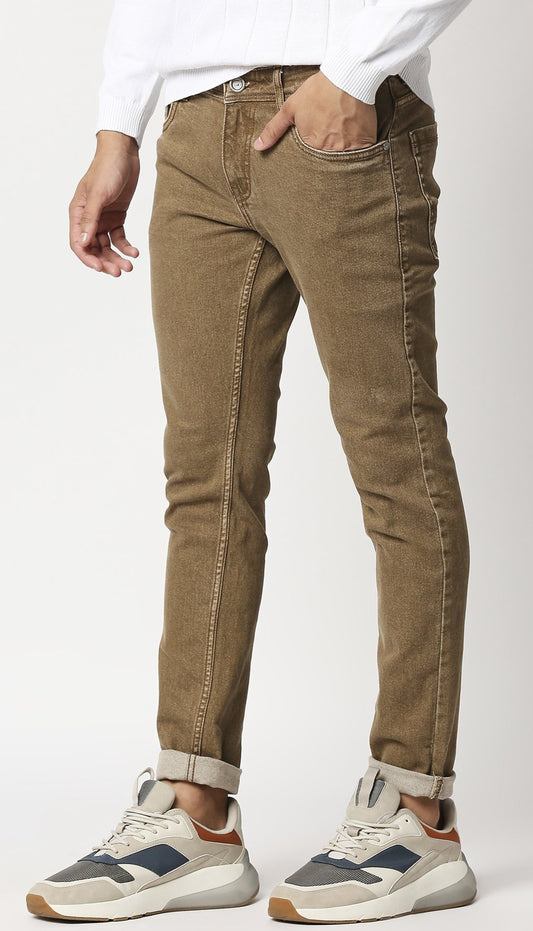 Fostino Vintage Inspired Jean In Aged Brown - Fostino - Jeans