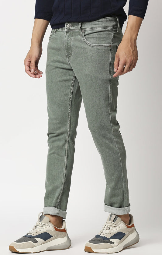 Fostino Straight Leg Jean In OLIVE - Fostino - Jeans