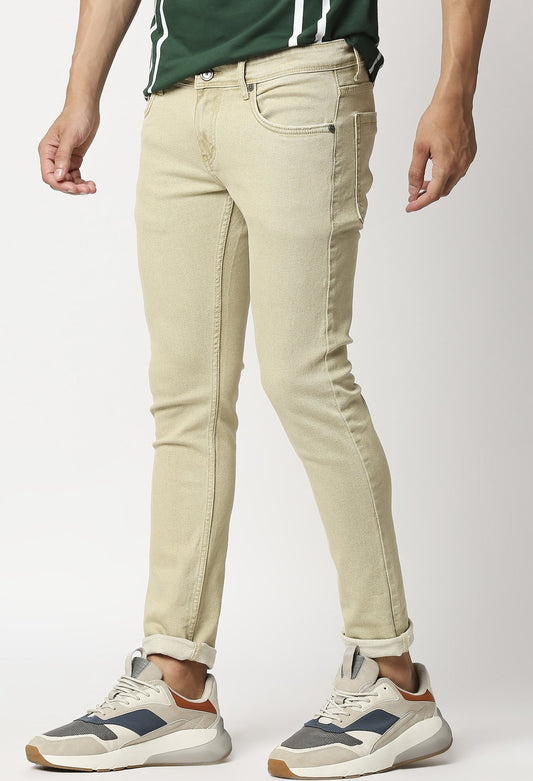 Fostino Straight Fit Light Khaki Jeans - Fostino - Jeans