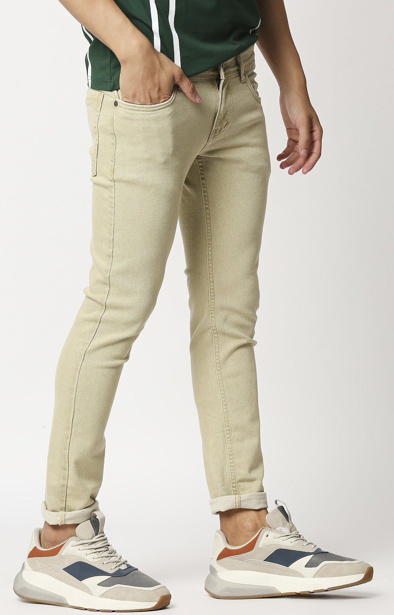 Fostino Straight Fit Light Khaki Jeans - Fostino - Jeans