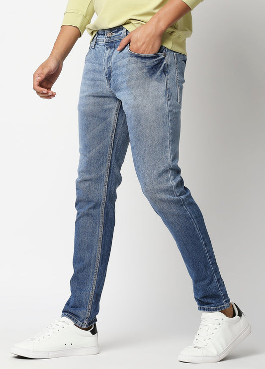 Fostino Blue Washed Jeans - Fostino Pants