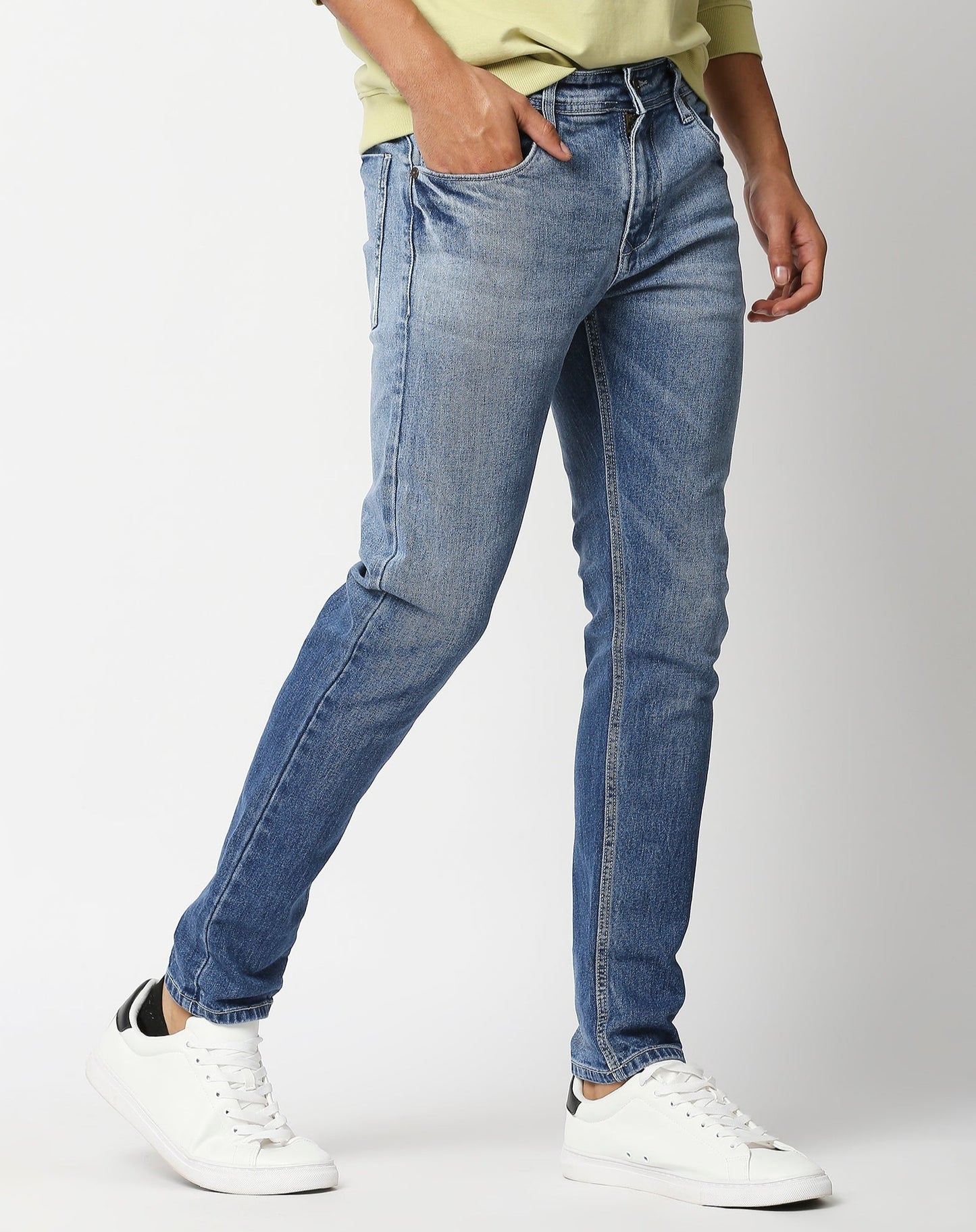 Fostino Blue Washed Jeans - Fostino Pants