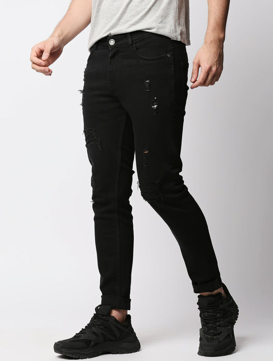 Fostino Black Distress Jeans - Fostino Jeans