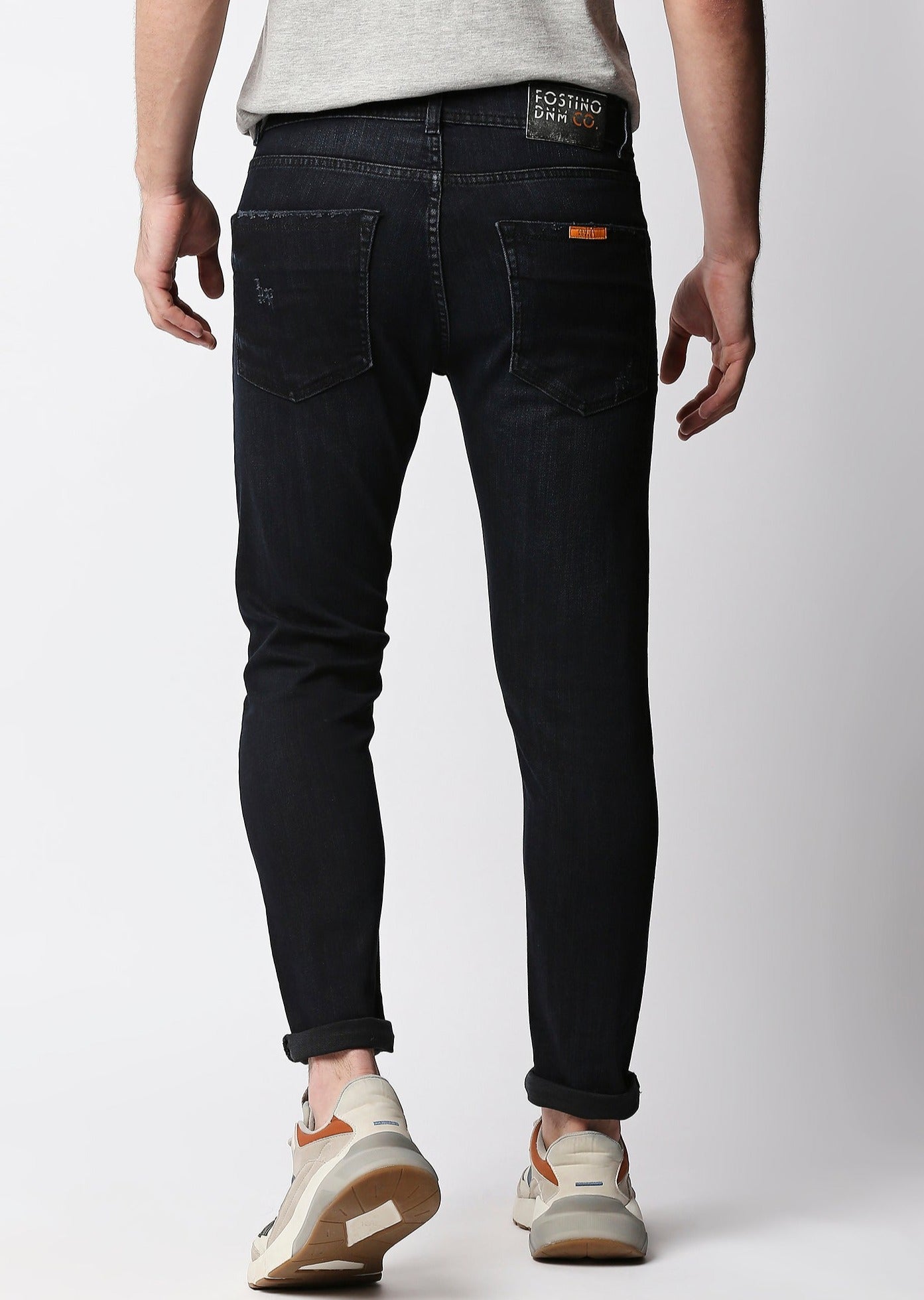 Fostino Black Distress Jeans - Fostino - Jeans