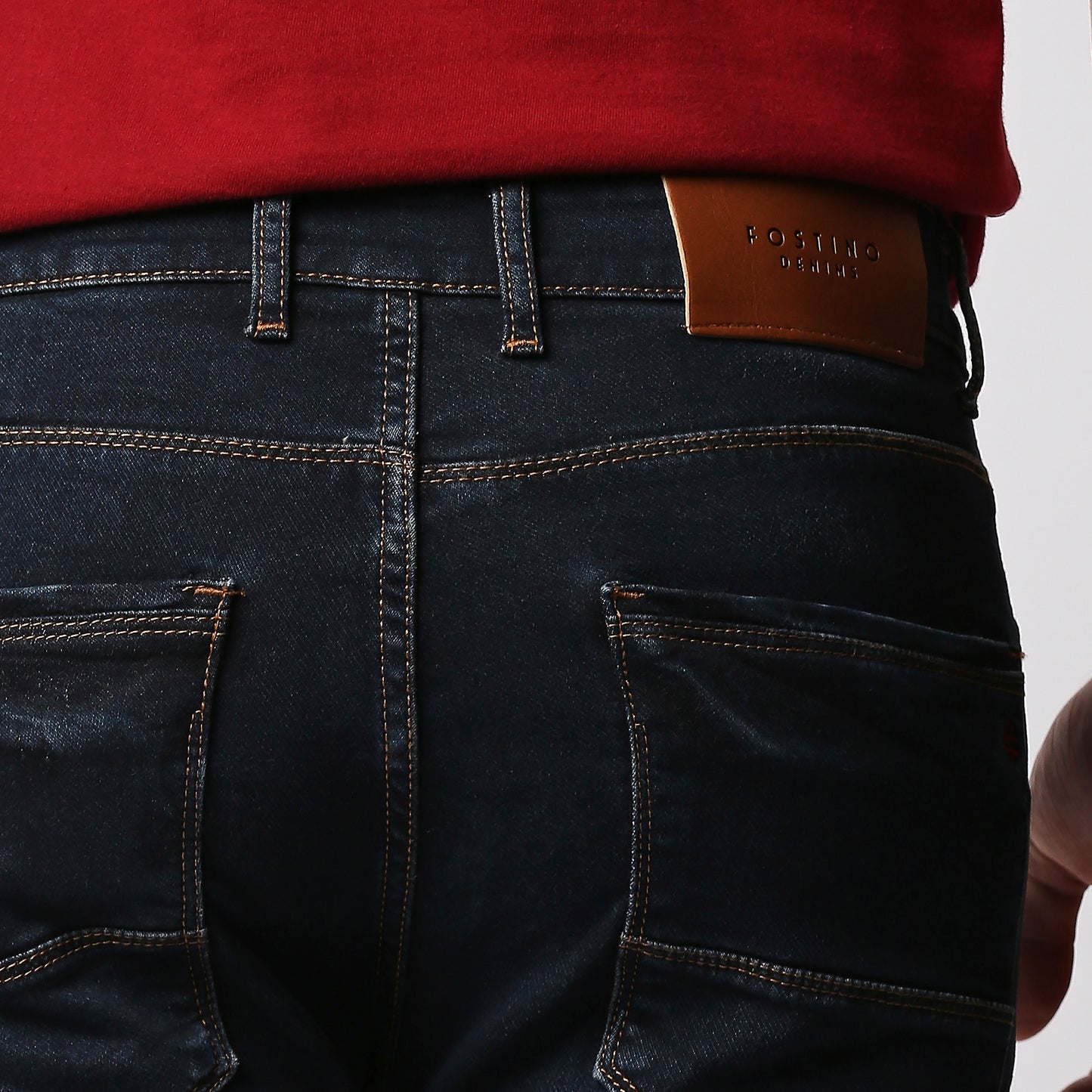 Fostino Navy Blue Wash Jeans - Fostino - Pants