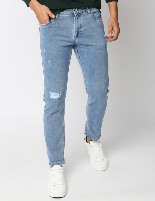 Fostino Distress Light Blue Jeans - Fostino Pants