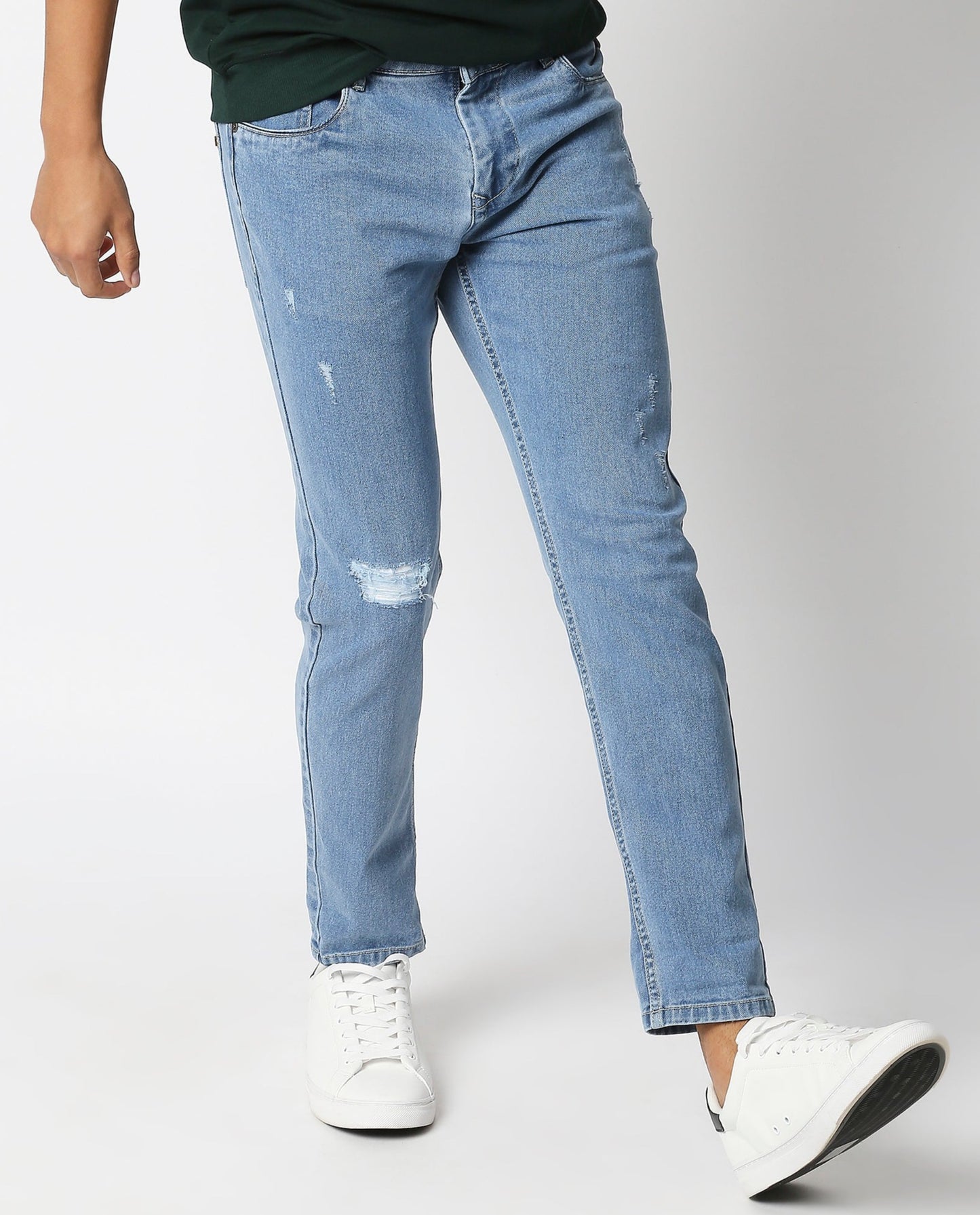 Fostino Distress Light Blue Jeans - Fostino Pants