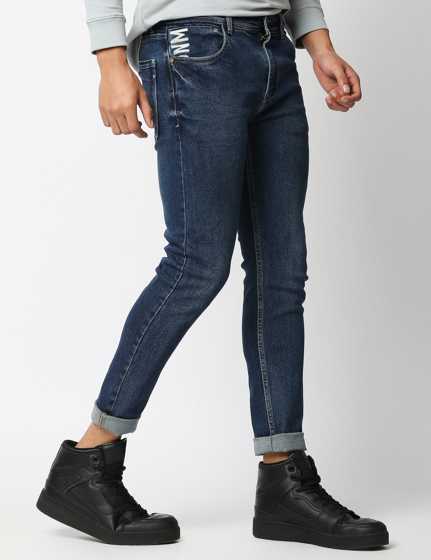 Fostino Dark Blue Washed Jeans - Fostino Pants