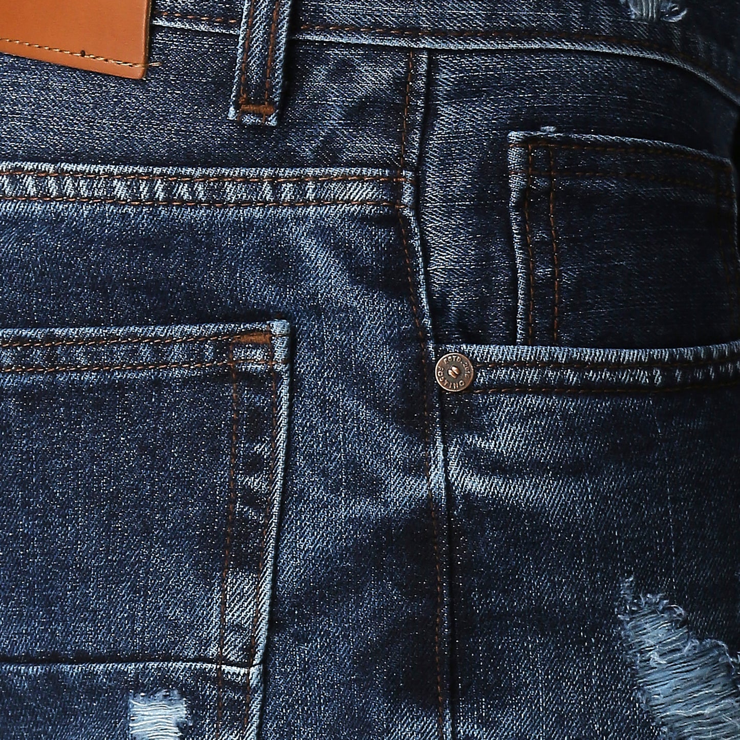 Fostino Blue Washed Denim Distress Shorts - Fostino Shorts