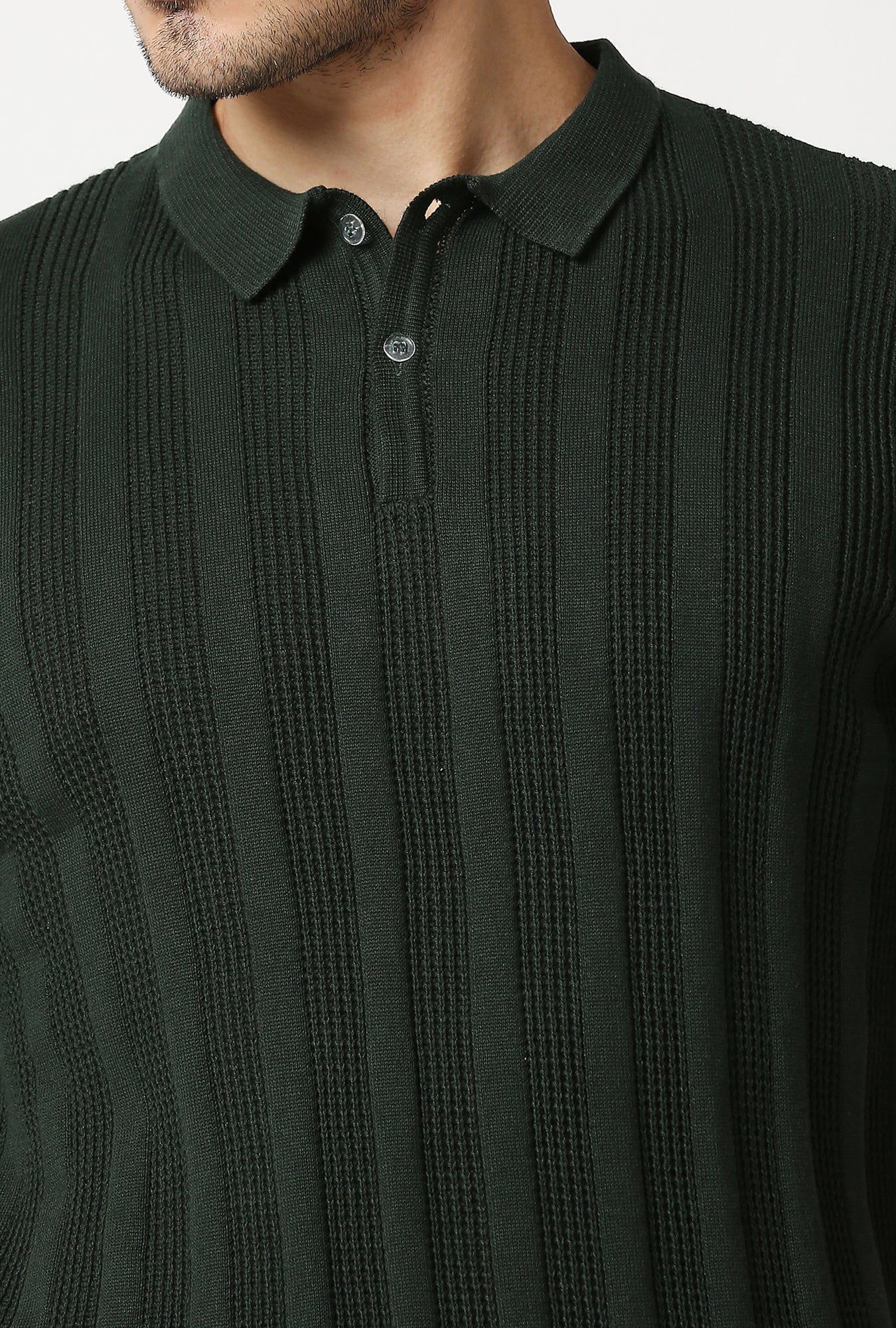 Fostino Alpha Knitted Dark Green Polo T-Shirt - Fostino - T-Shirts