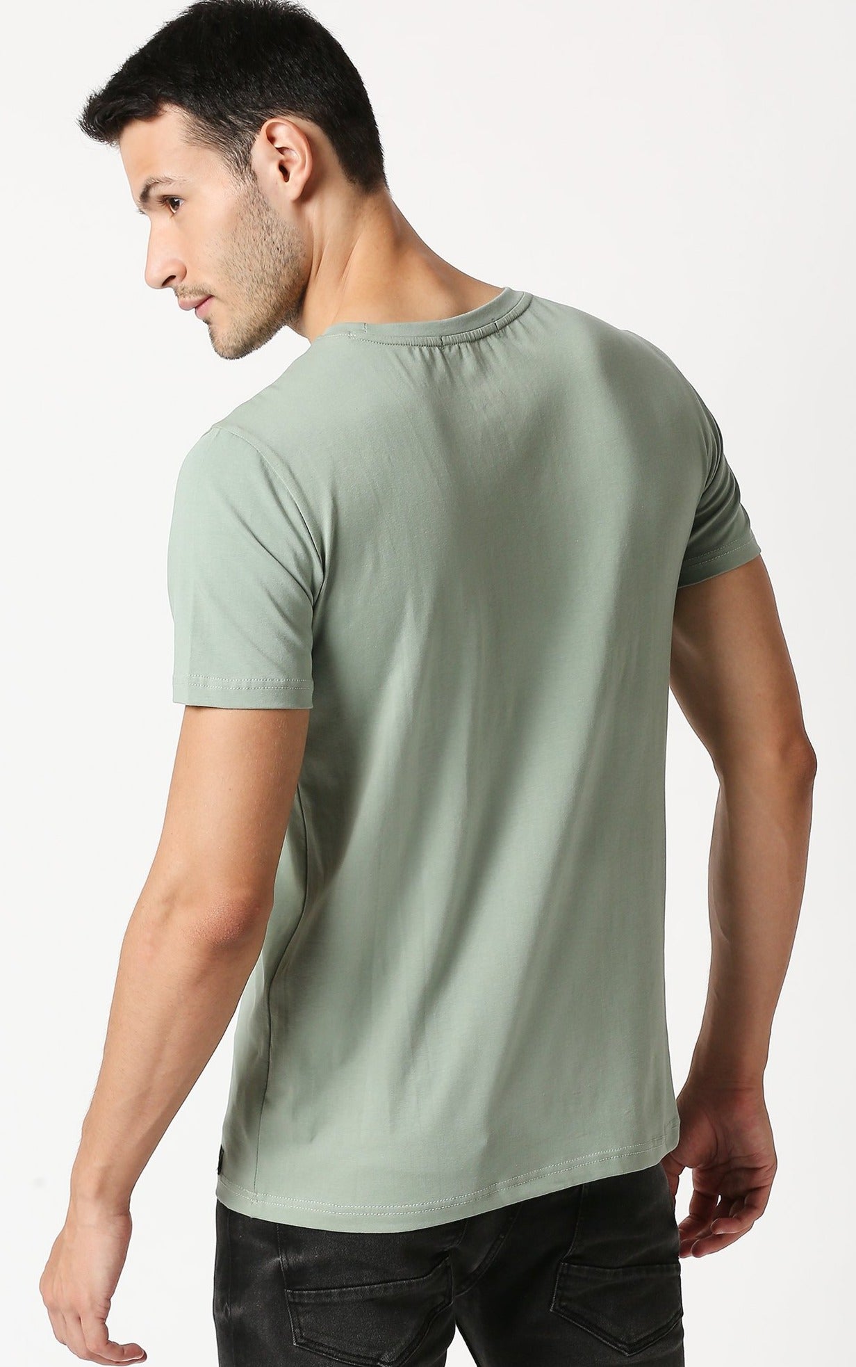 Fostino Auckland Green Round Neck T-Shirt - Fostino - T-Shirts