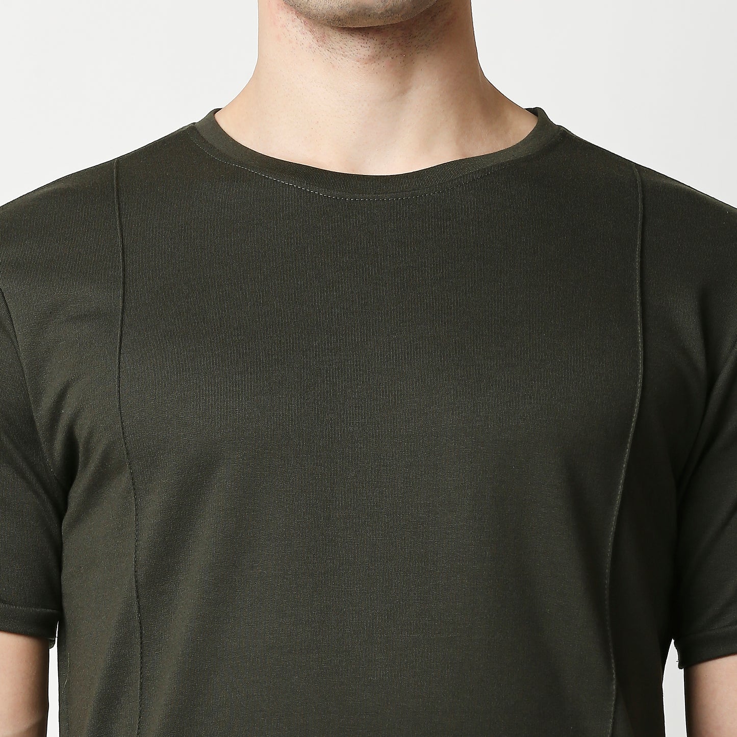 Fostino Beijing Dark Green Round Neck T-Shirt - Fostino - T-Shirts