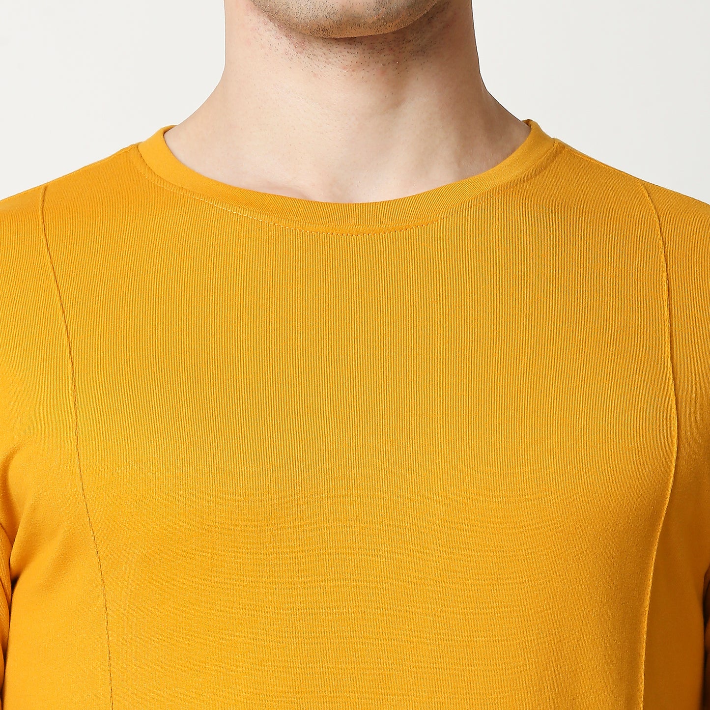 Fostino Beijing Mustard Round Neck T-Shirt - Fostino - T-Shirts