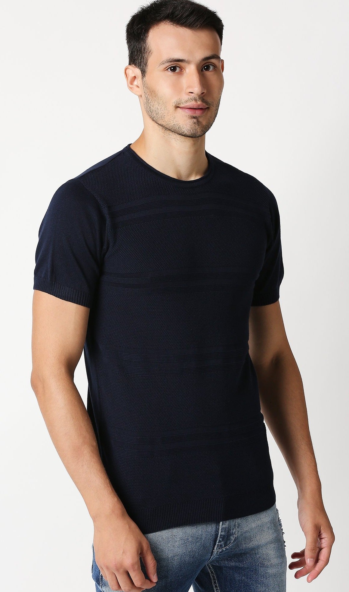Fostino Escape Navy Round Neck T-Shirt - Fostino - T-Shirts