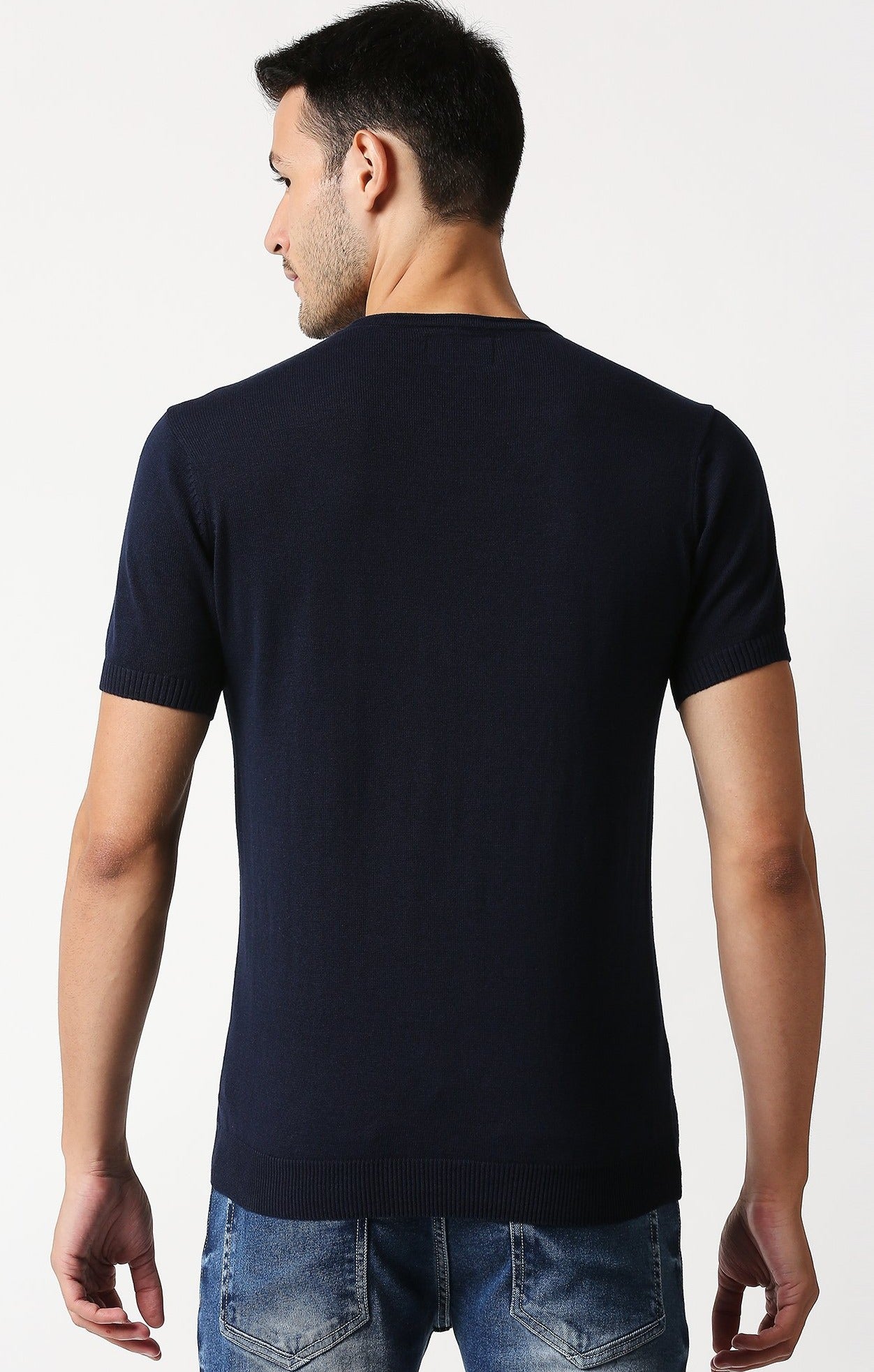 Fostino Escape Navy Round Neck T-Shirt - Fostino - T-Shirts