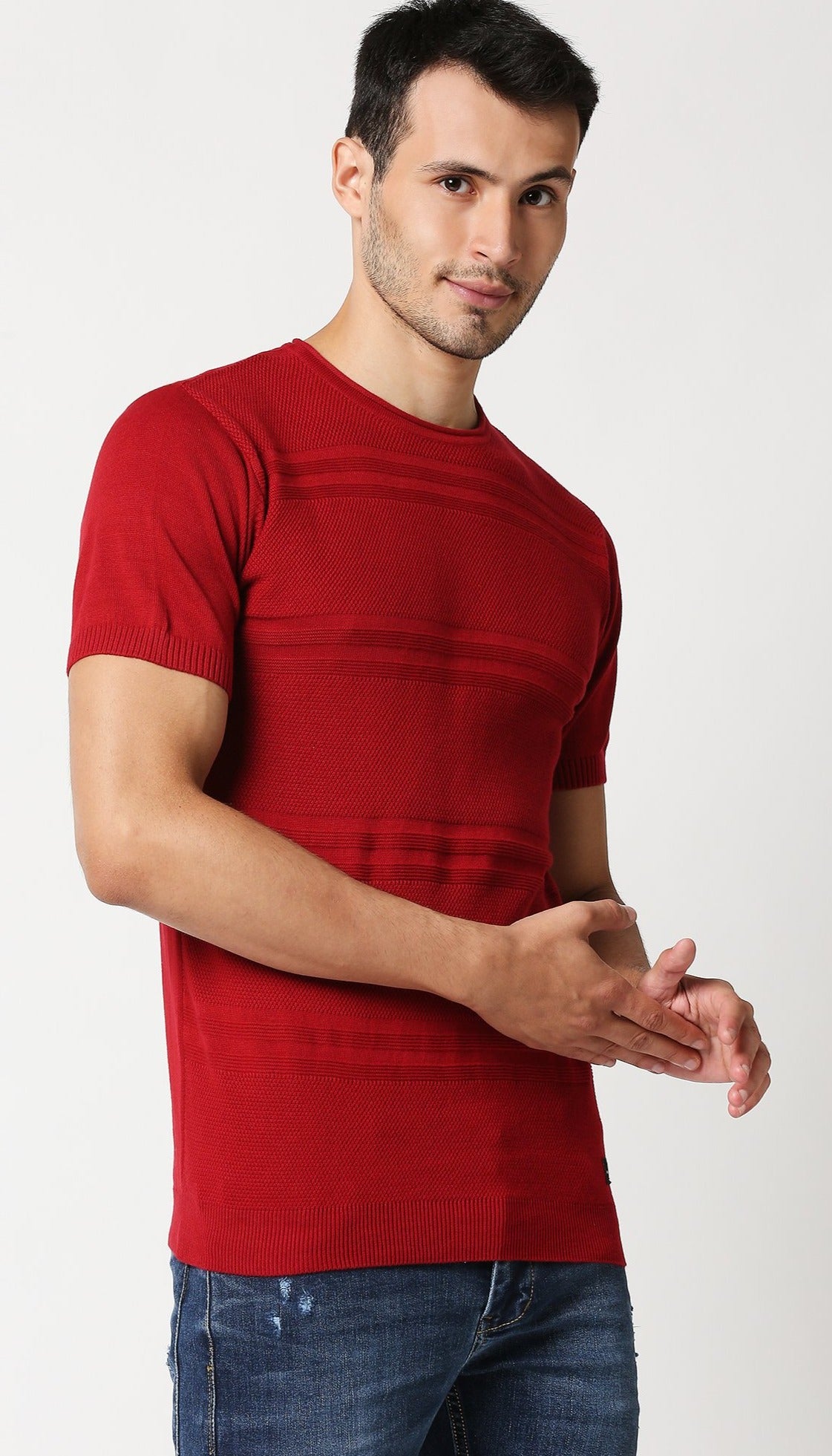 Fostino Escape Red Round Neck T-Shirt - Fostino - T-Shirts