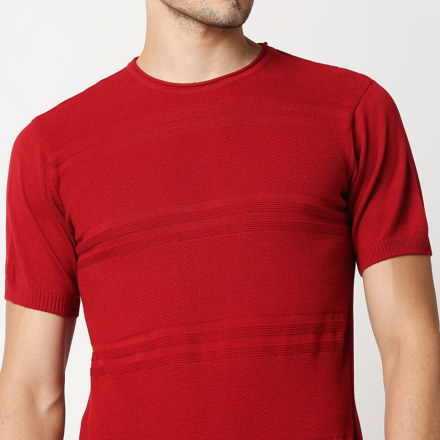 Fostino Escape Red Round Neck T-Shirt - Fostino - T-Shirts