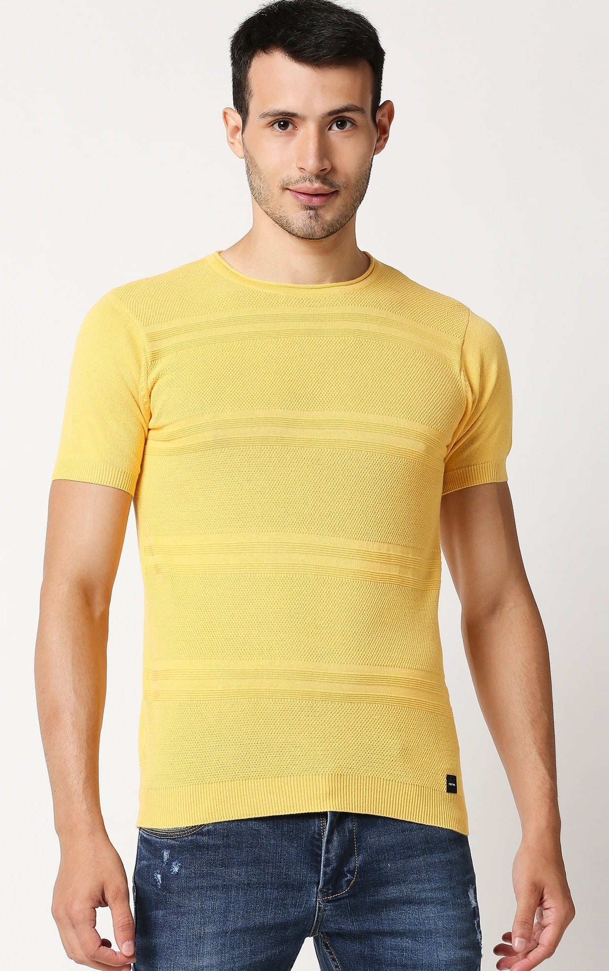 Fostino Escape Yellow Round Neck T-Shirt - Fostino - T-Shirts