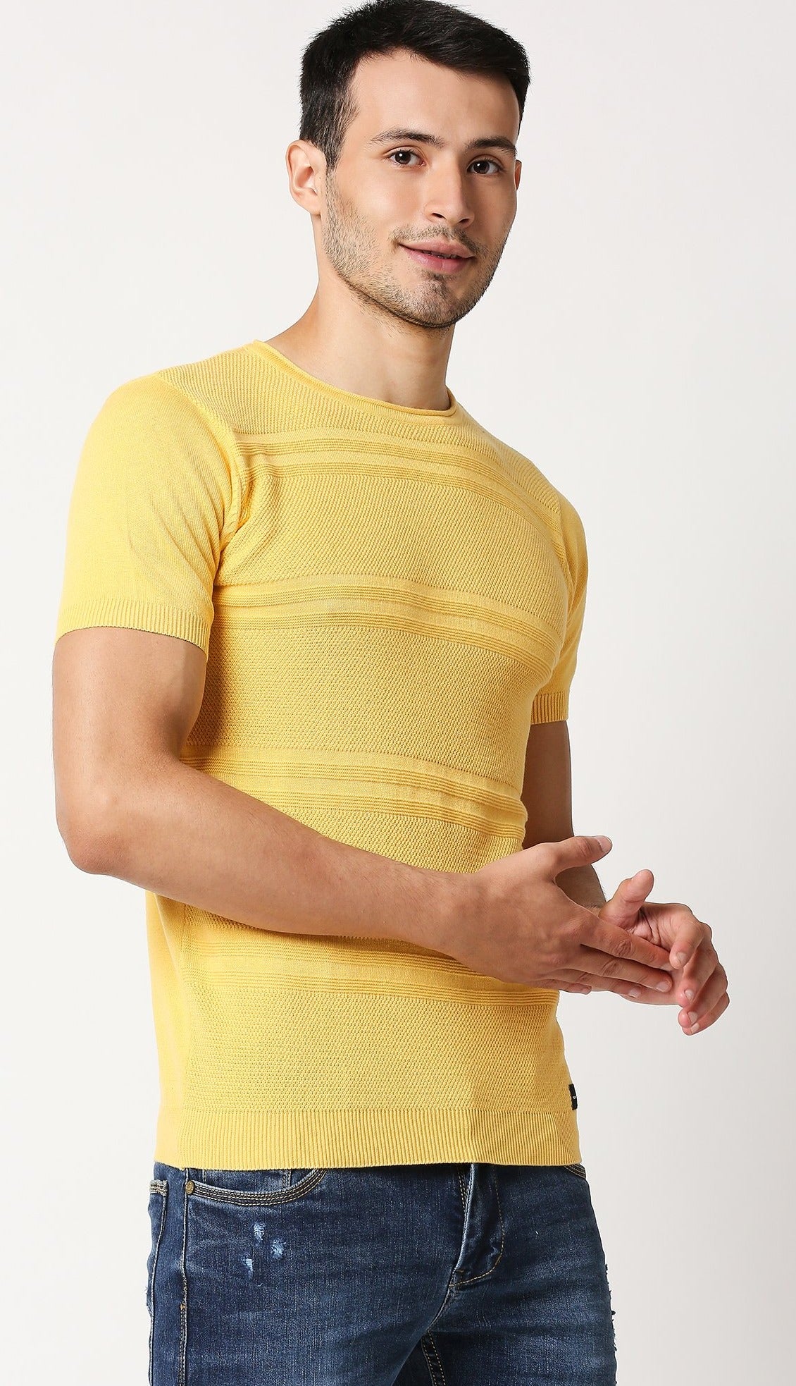 Fostino Escape Yellow Round Neck T-Shirt - Fostino - T-Shirts