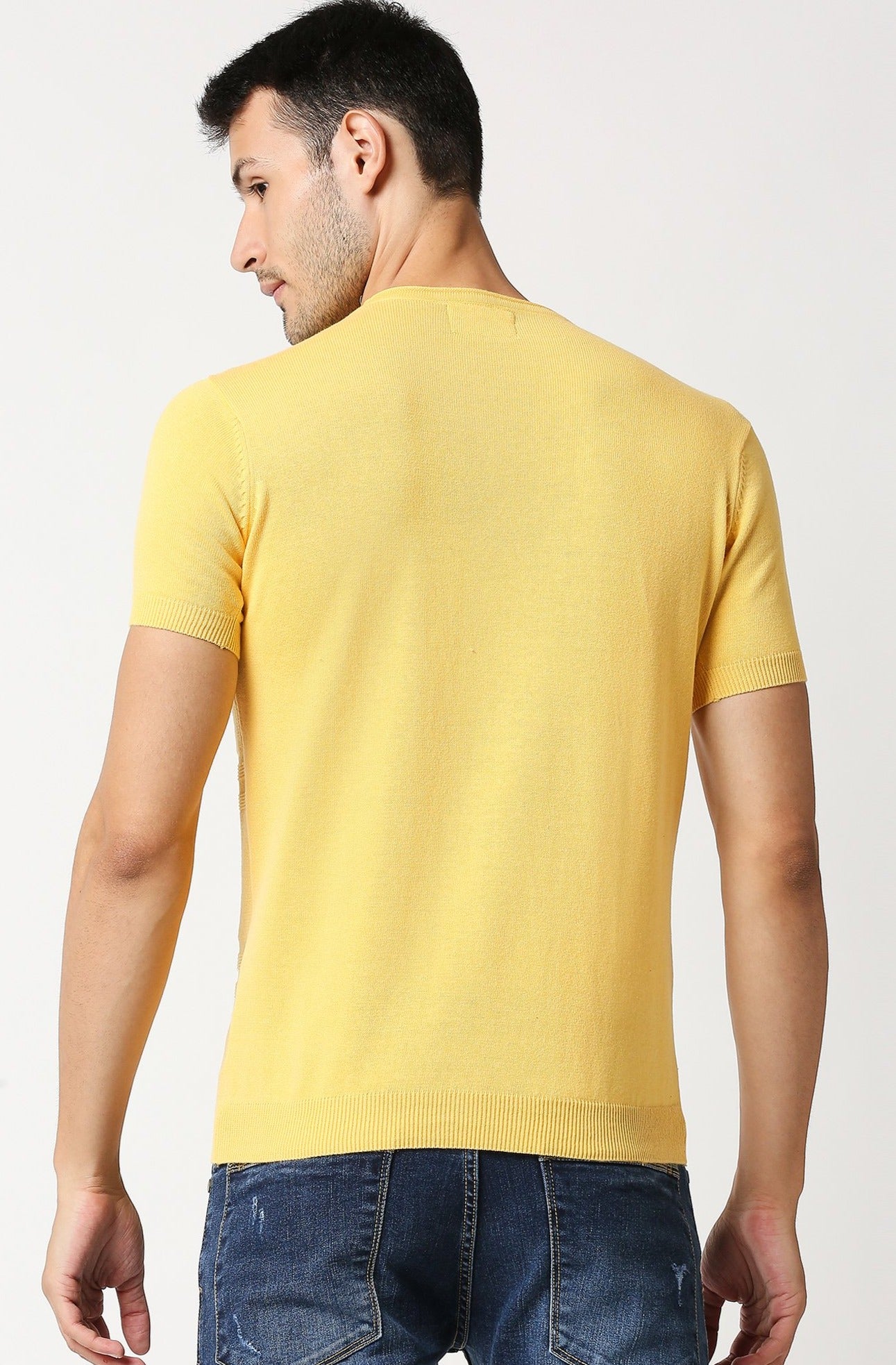 Fostino Escape Yellow Round Neck T-Shirt - Fostino - T-Shirts