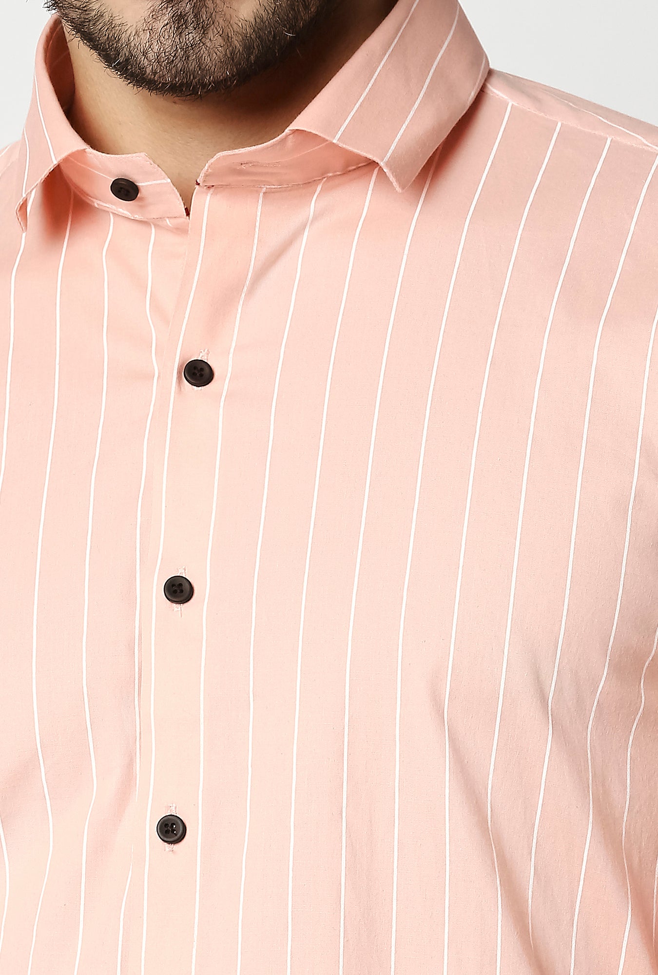 Fostino Stripes Pink Full Sleeves Shirt - Fostino - Shirts