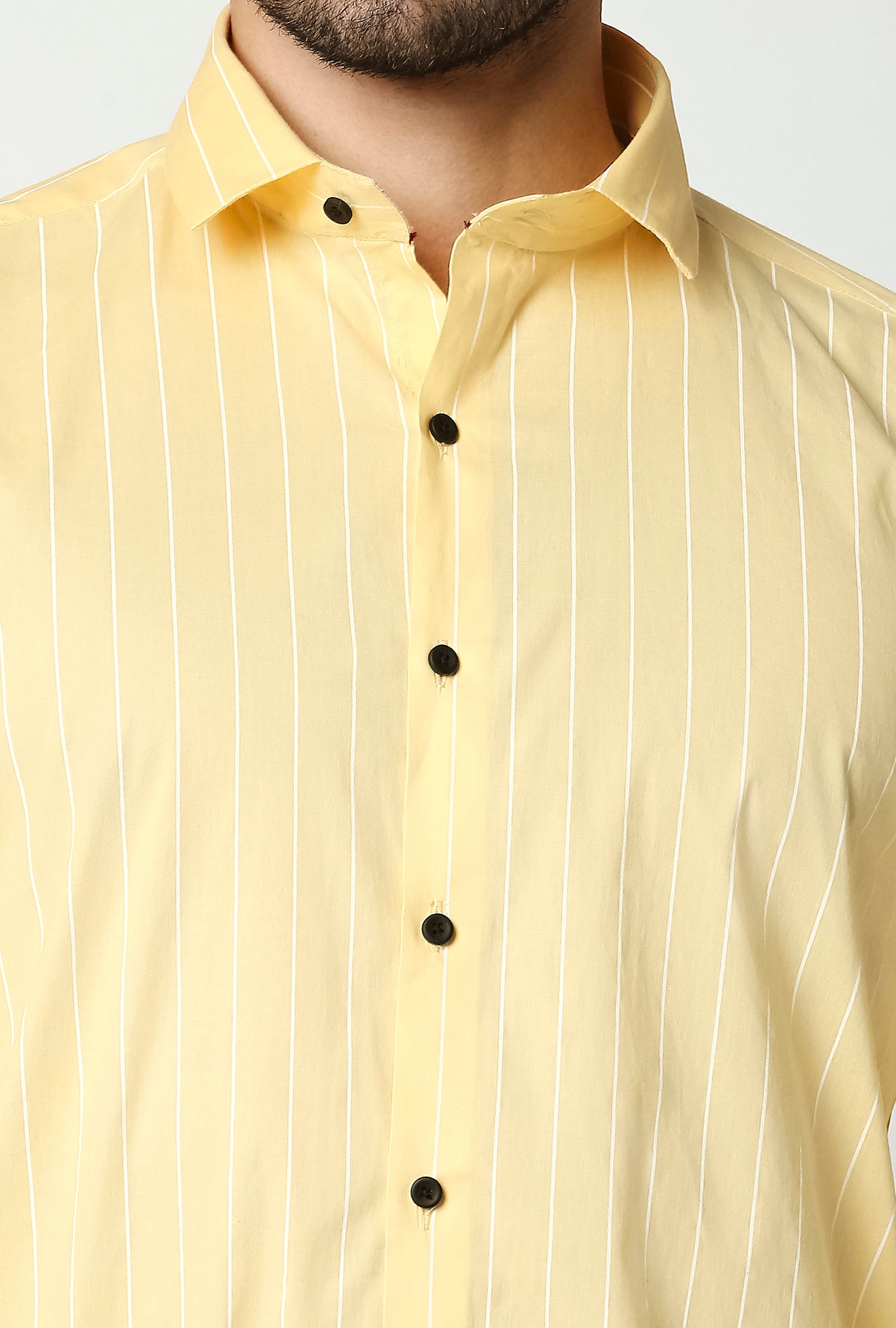 Fostino Stripes Yellow Full Sleeves Shirt - Fostino - Shirts