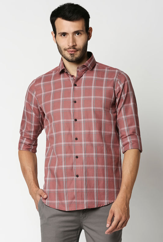 Fostino Checks Red Full Sleeves Shirt - Fostino - Shirts