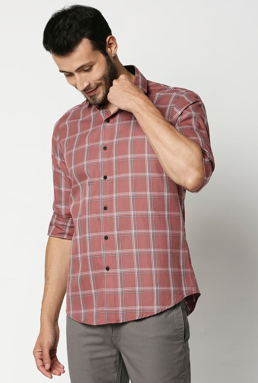 Fostino Checks Red Full Sleeves Shirt - Fostino - Shirts