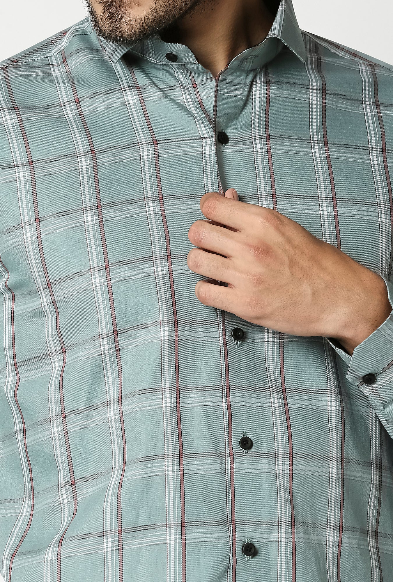 Fostino Checks Green Full Sleeves Shirt - Fostino - Shirts