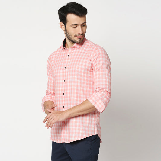 Fostino Pink Checks Full Sleeves Shirt - Fostino - Shirts & Tops