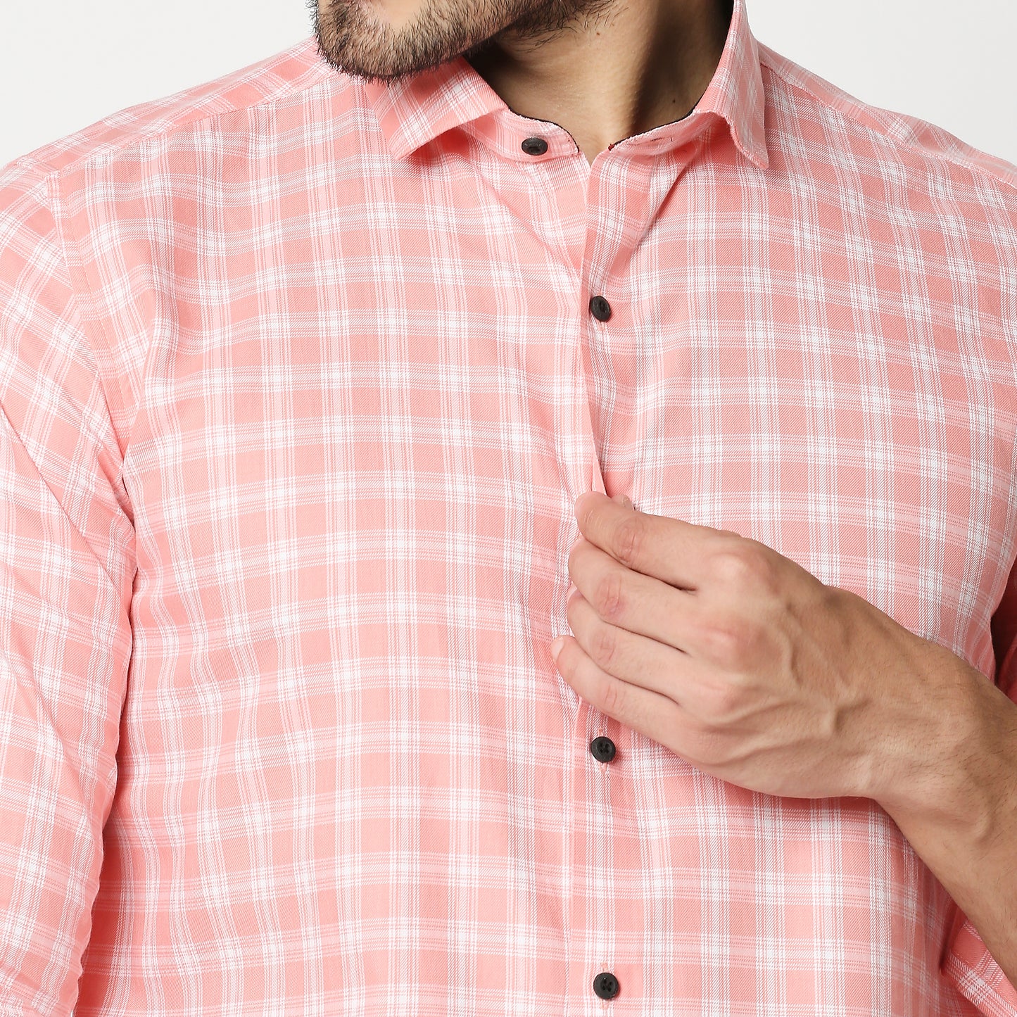 Fostino Pink Checks Full Sleeves Shirt - Fostino - Shirts & Tops