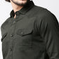 Fostino Dark Green Double Pocket Full Sleeves Casual Shirt - Fostino - Shirts