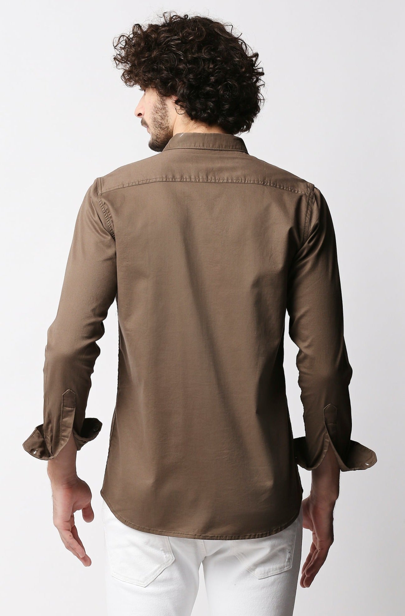 Fostino Brown Double Pocket Full Sleeves Casual Shirt - Fostino - Shirts