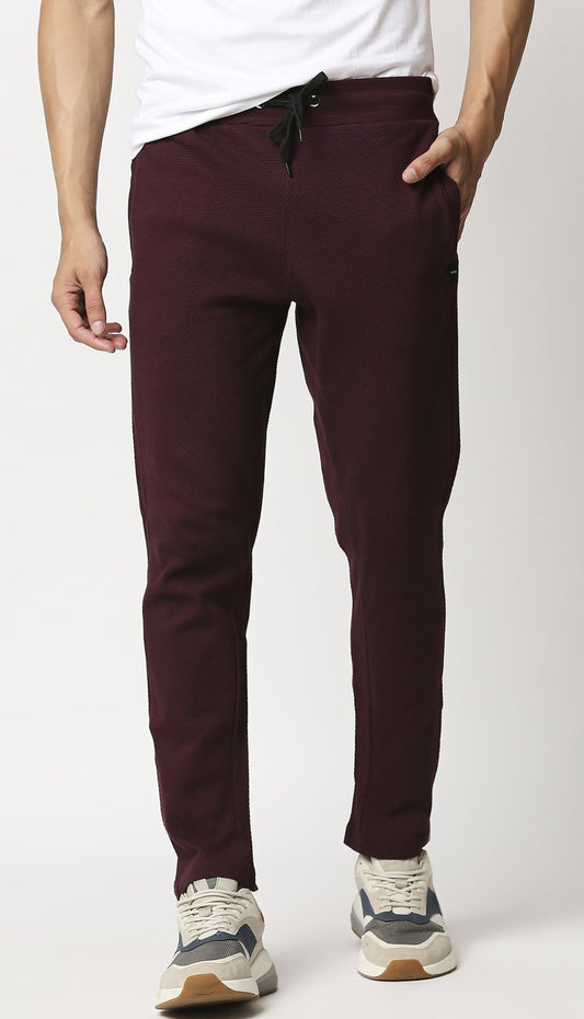 Fostino Maroon Popcorn Track Pant - Fostino - Tracks