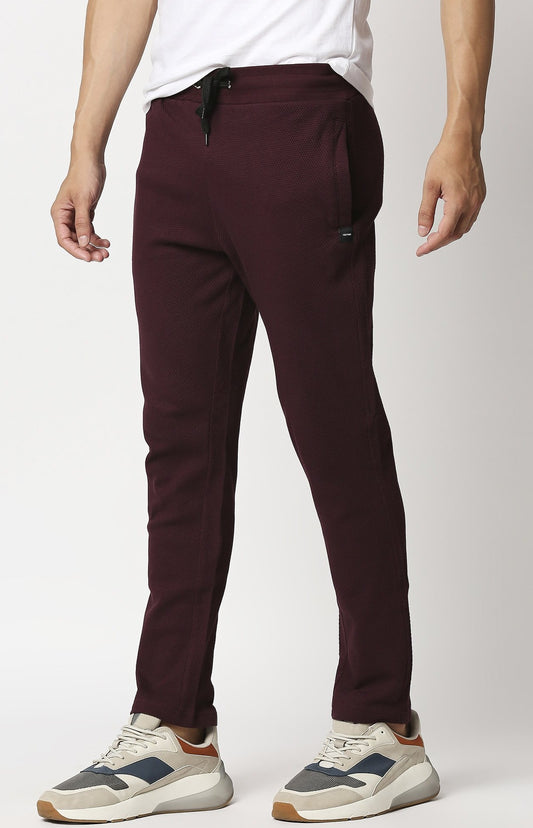 Fostino Maroon Popcorn Track Pant - Fostino - Tracks