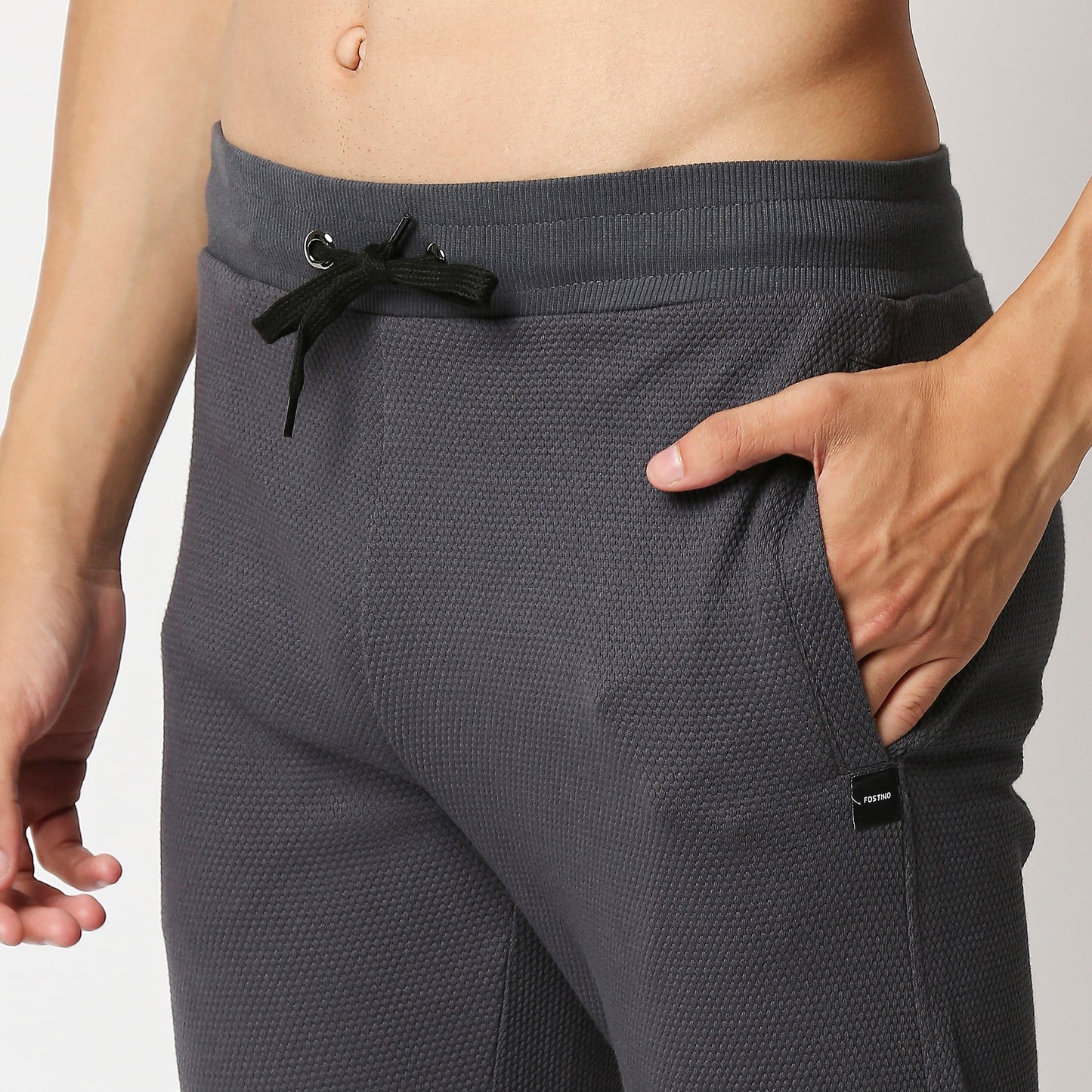 Fostino Dark Grey Popcorn Track Pant - Fostino - Tracks