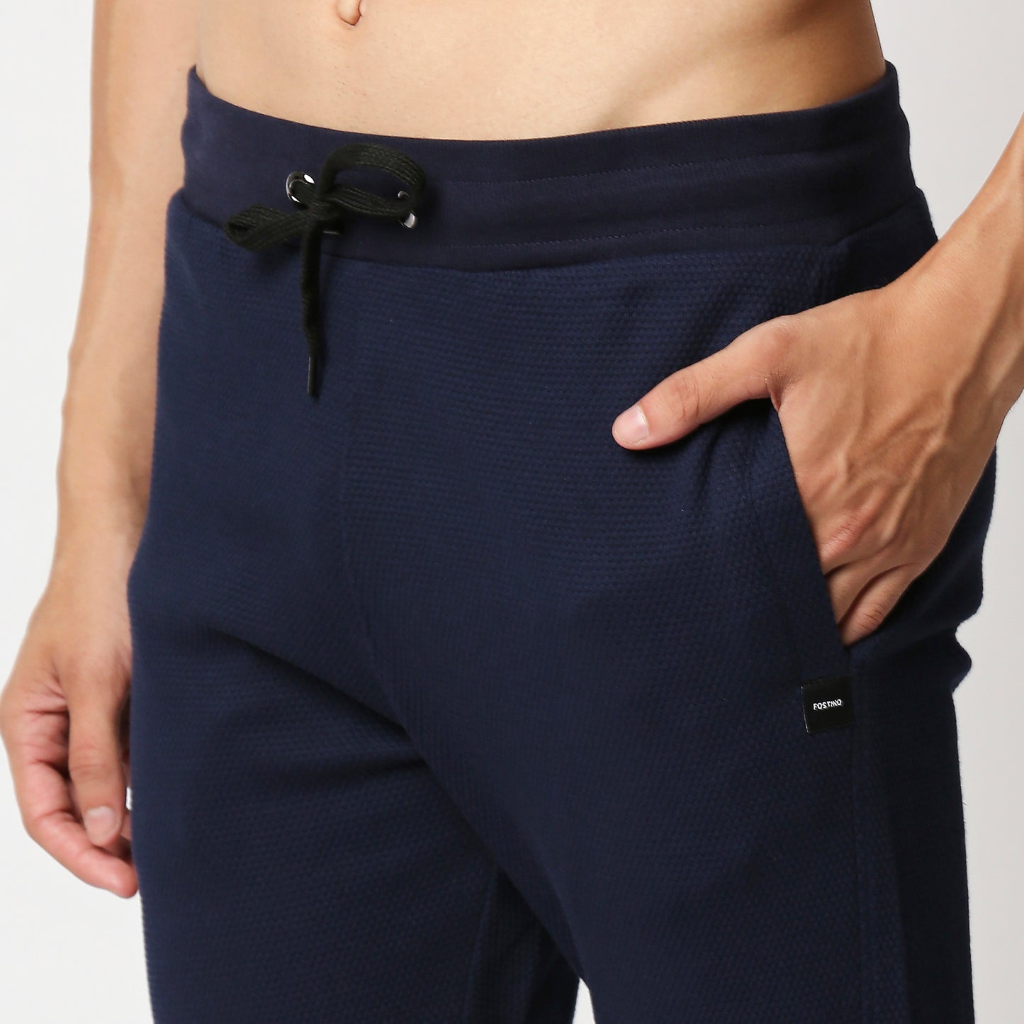 Fostino Navy Popcorn Track Pant - Fostino - Tracks