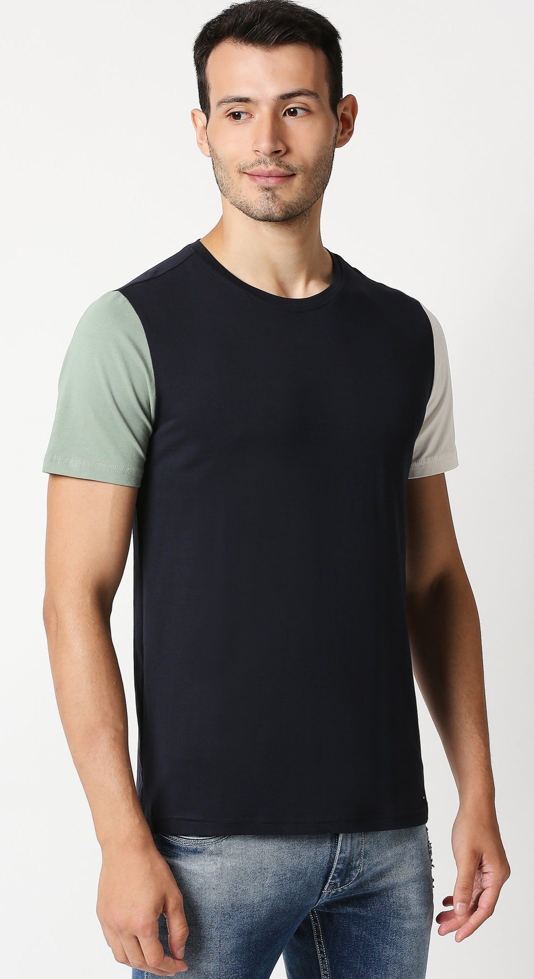 Fostino Nelson Navy Round Neck T-Shirt - Fostino - T-Shirts