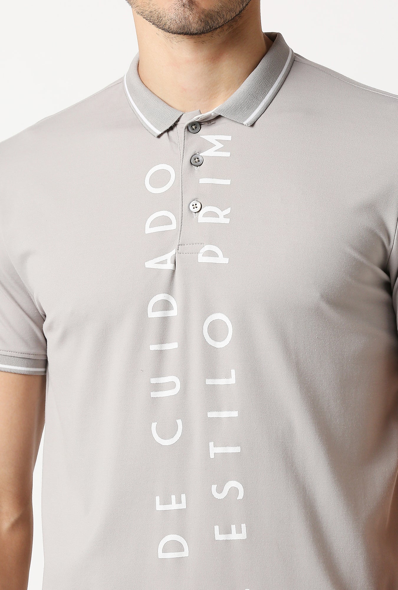 Fostino Mecca Light Grey Polo T-Shirt - Fostino - T-Shirts